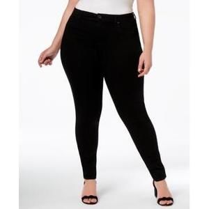 MSRP $90 Inc Plus Size Tummy Control Beyond Stretch Skinny Jeans Black Size 24W